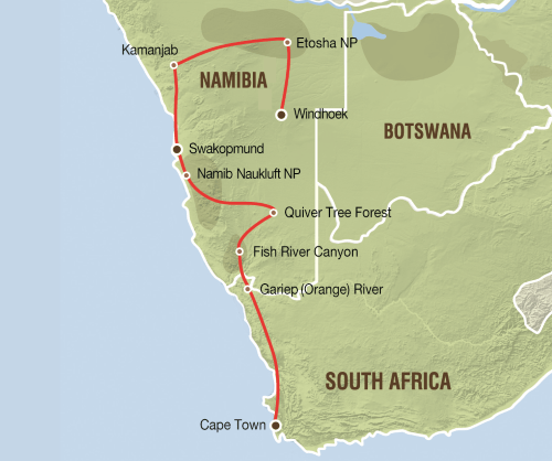 Van Etosha tot de Kaap (17 dagen)