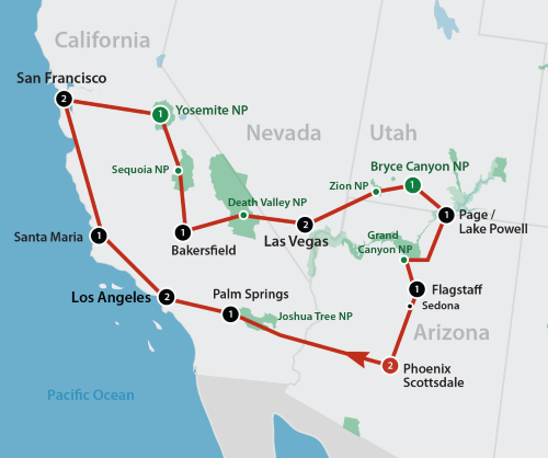 Klik op de afbeelding voor een vergroting autoreis amerika beyond the red rock country 001.png