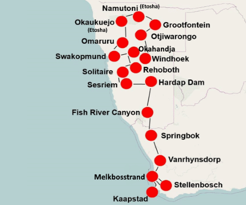 Zuid Afrika Namibië per camper (24 dagen)