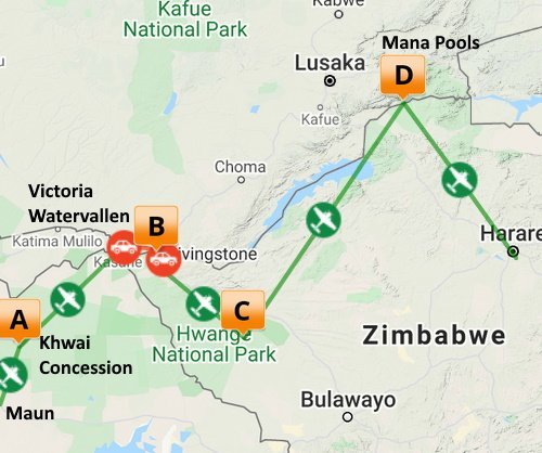 Comfortabel langs de lodges van Botswana, Zambia en Zim