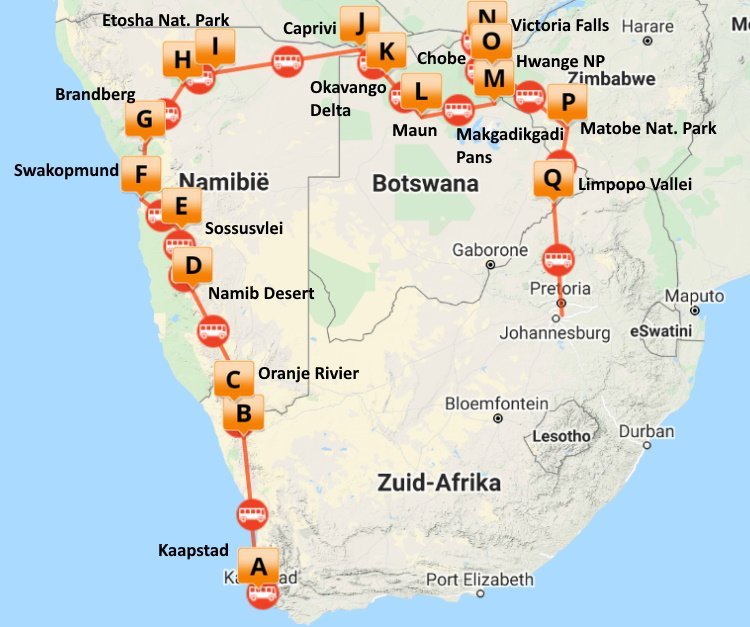 Op avontuur door Namibië, Botswana Zimbabwe (27 dagen)