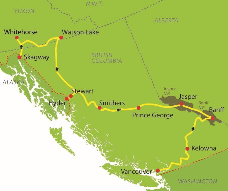 van de Canadian Rockies naar Yukon (15 dagen)