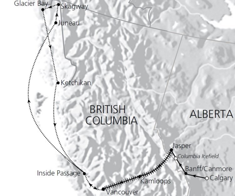 Mountain Rails & Alaskan Cruise (16 dagen)