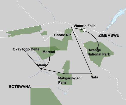 De Wildernis van Botswana Zimbabwe (17 dagen)
