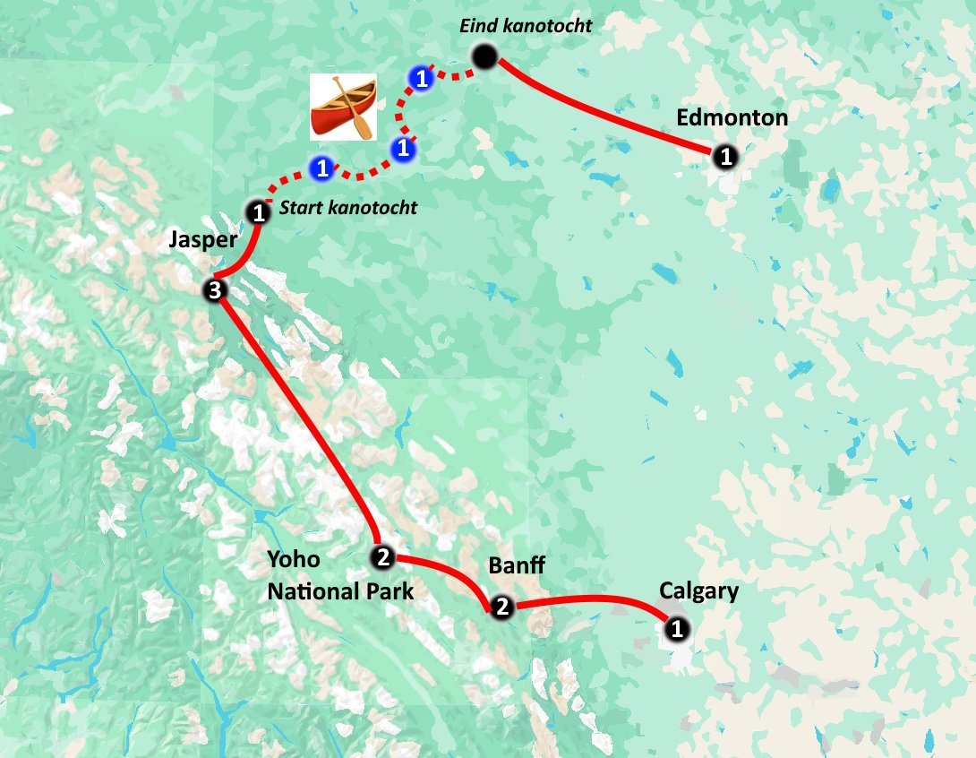 Rocky Mountain Parks and Canoe Tour (15 dagen)