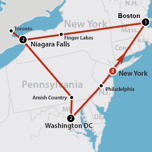 Klik op de afbeelding voor een vergroting Eastern Triangle Route 2013