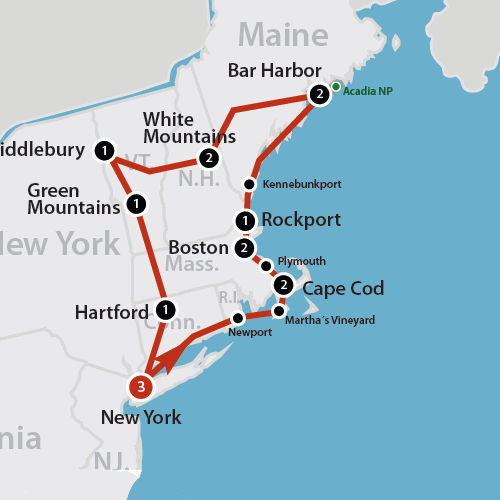 Klik op de afbeelding voor een vergroting New Englander Route 2013
