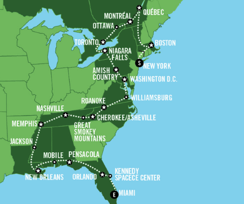Klik op de afbeelding voor een vergroting Groepsreis Amerika The Grand East