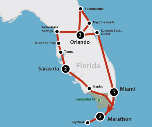Klik op de afbeelding voor een vergroting Groepsreis Amerika Best of Florida extended