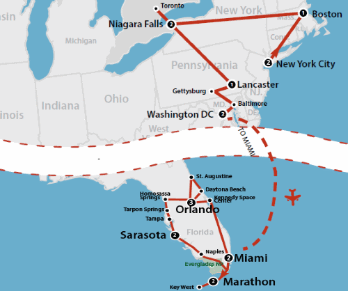 Klik op de afbeelding voor een vergroting Groepsreis Amerika Best of the East and Florida 2