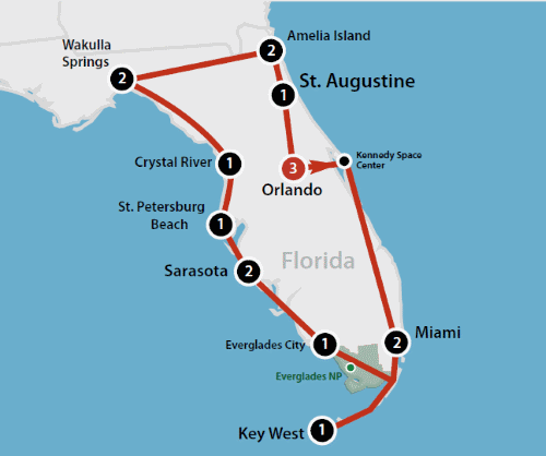 Klik op de afbeelding voor een vergroting Autoreis Amerika Discover Florida