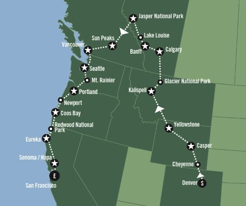 Klik op de afbeelding voor een vergroting Groepsreis Amerika Northwest Park Explorer