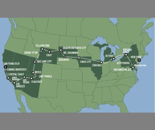 Klik op de afbeelding voor een vergroting Groepsreis Amerika The Great American Crossing C