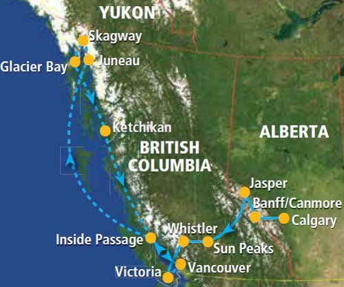 Rockies Trail & Cruise to the Glaciers (18 dagen) Rockies Trail & Cruise to the Glaciers (18 dagen)