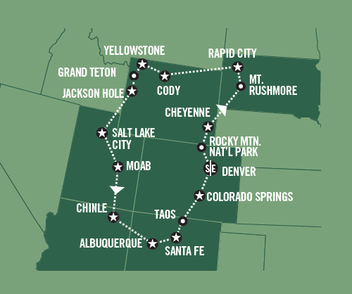 Klik op de afbeelding voor een vergroting Groepsreis Amerika Rocky Mountain Frontiers