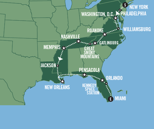 Klik op de afbeelding voor een vergroting Groepsreis Amerika Southern Explorer