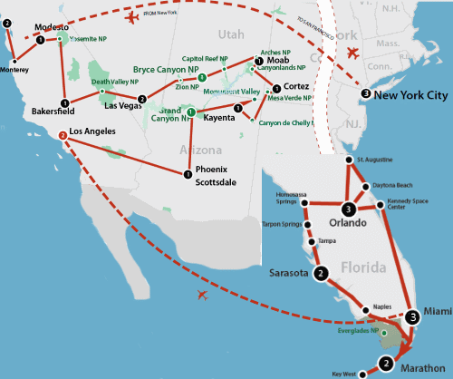 New York, Best of the West & Florida (29 dagen) New York, Best of the West & Florida (29 dagen)