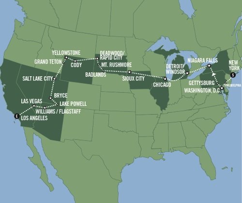 Klik op de afbeelding voor een vergroting Groepsreis Amerika New York to Hollywood