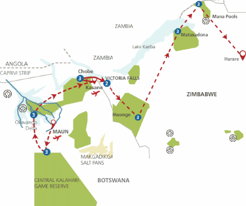 Botswana Zimbabwe Compleet (23 dagen)