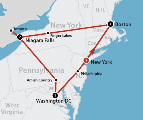 Klik op de afbeelding voor een vergroting Autoreis Amerika Eastern Triangle 001