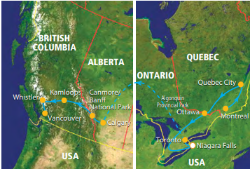 Kaart Canadian Contrasts