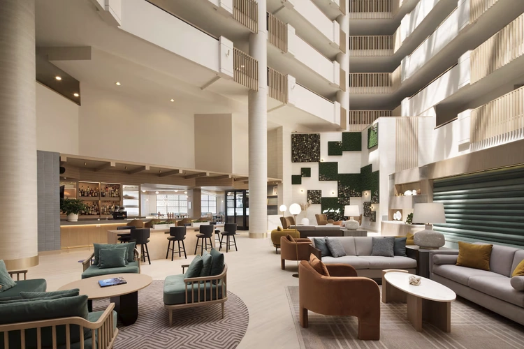Hilton Santa Monica Hotel lobby.webp