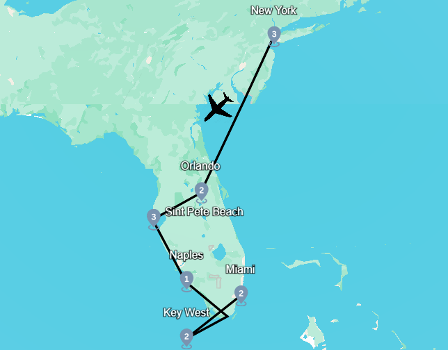 Kaart NYC- Florida