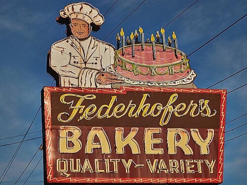 Federhofer Bakery Sign 1966 © Carol M highsmith