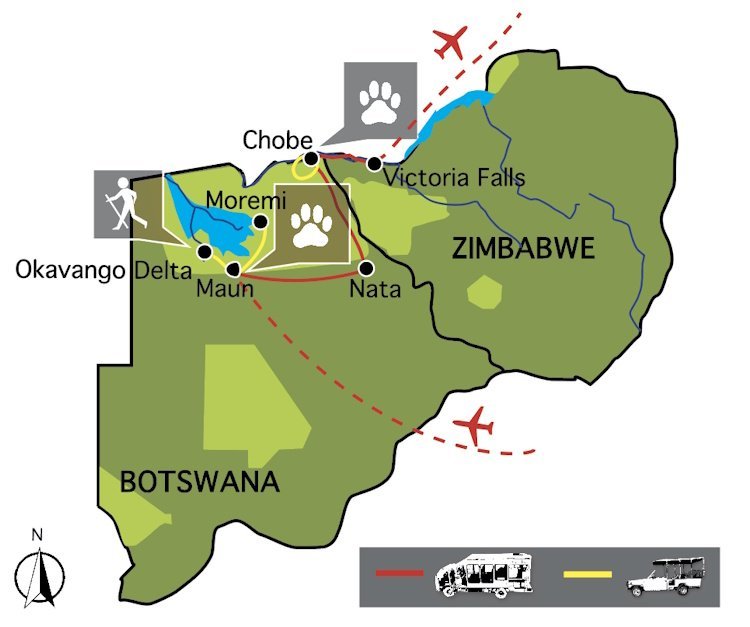 groepsreis afrika - de wildparken van botswana kaart.jpg