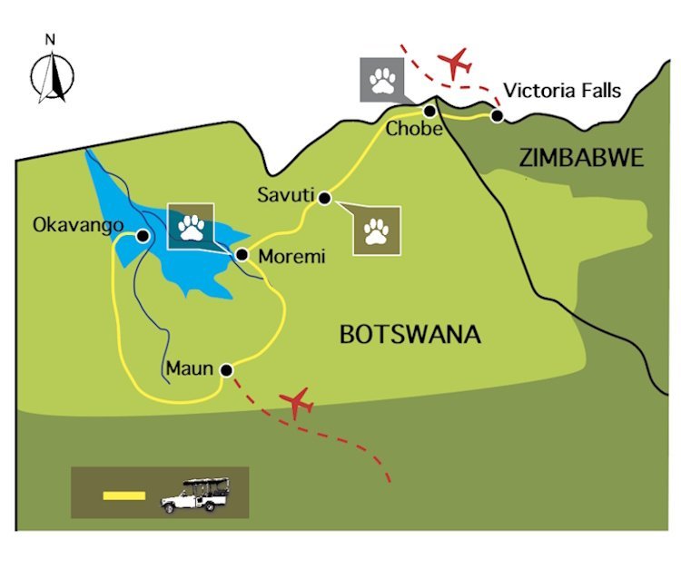 groepsreis botswana baobabs en delta safari safarireis in kleine groep kaart.jpg