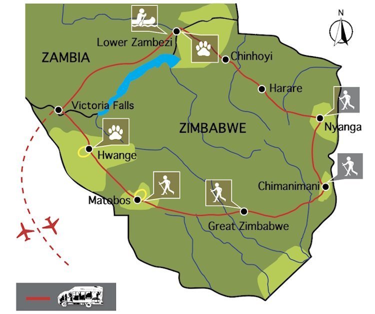 kampeersafari oude wegen door zimbabwe en zambia kaartje.jpg