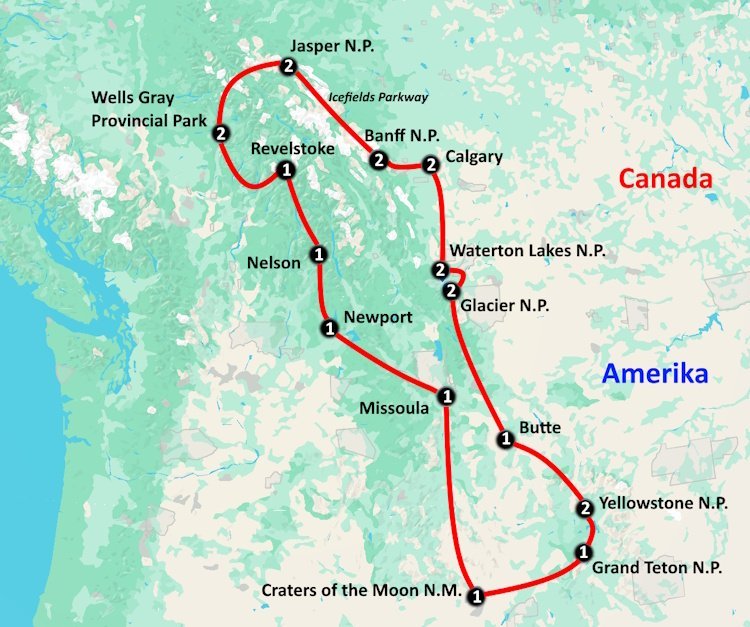 Camperrondreis Canada Best of the West kaartje.jpg