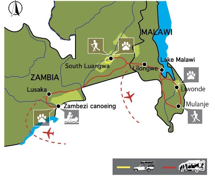 De Wildernis van Zambia & Malawi (18 dagen).