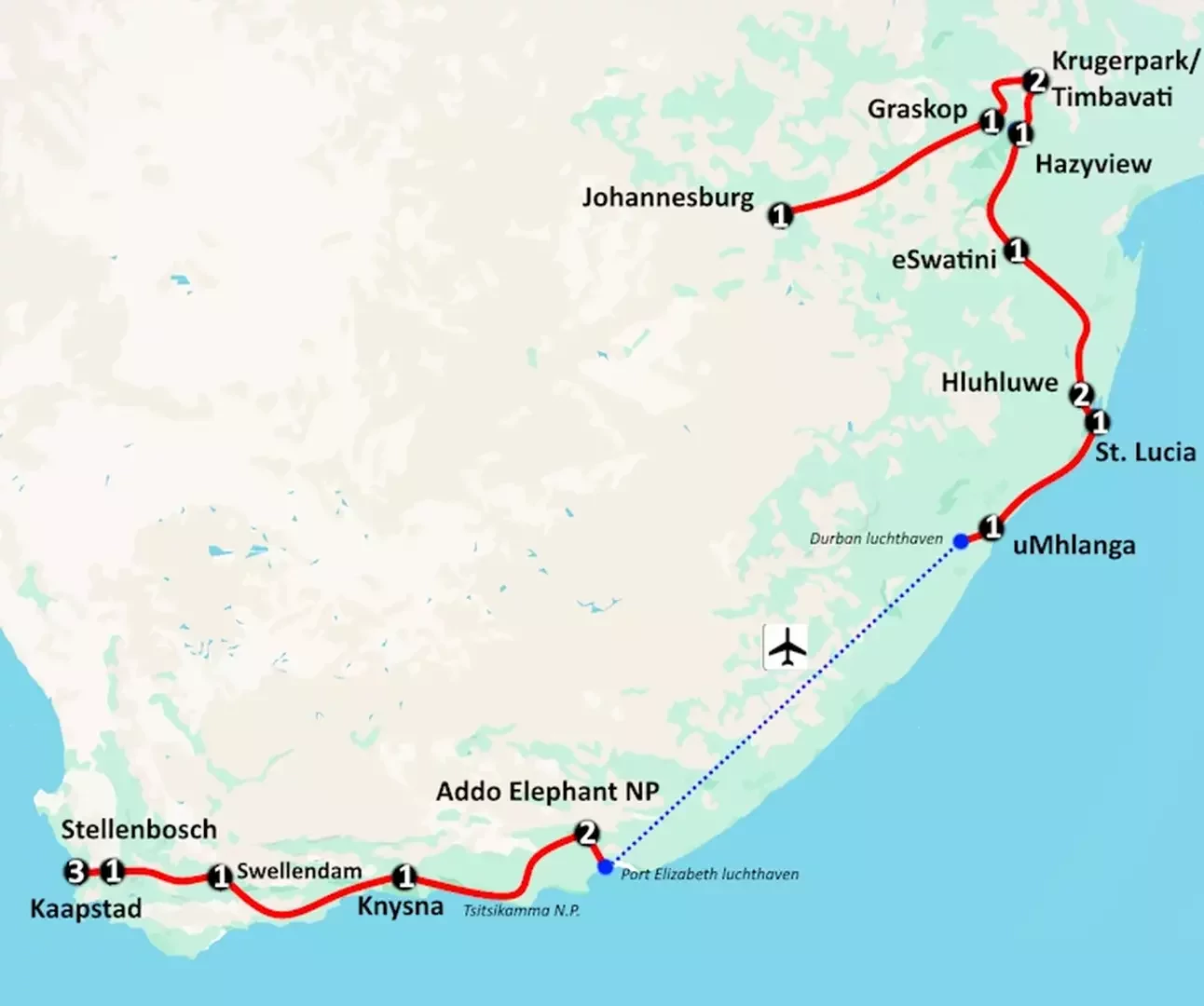 Autoreis Zuid-Afrika Compleet kaartje 001.webp
